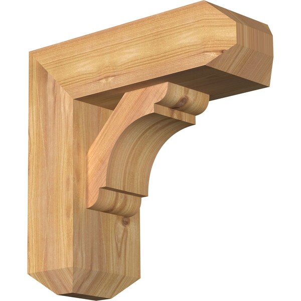 Ekena Millwork Olympic Craftsman Smooth Bracket w/ Offset Brace, Western Red Cedar, 5 1/2"W x 14"D x 14"H BKT0604X14X14OLY04SWR - main